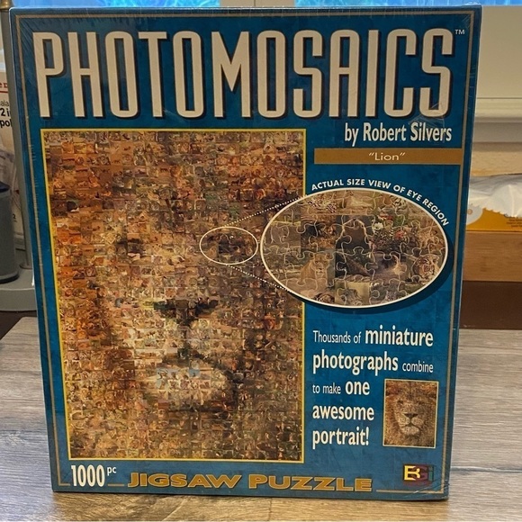 Photomosaic Lion Jigsaw Puzzle by Robert Silvers NEW 1000 Pieces - Picture 2 of 7